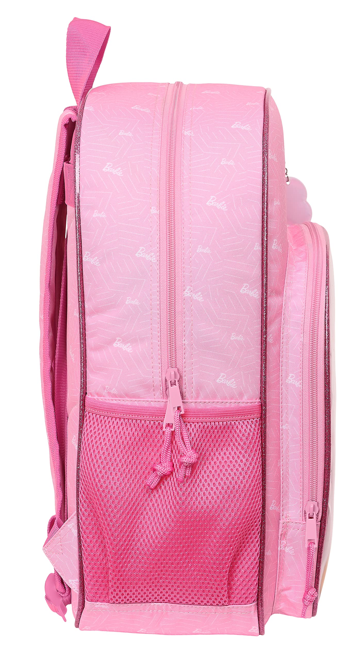 Safta BARBIE GIRL - Mochila Escolar Niño, Mochila Niño, Mochila Infantil, Adaptable a Carro, Ideal para Niños de 5 a 14 Años, Cómoda y Versátil, Calidad y Resistencia, 33x14x42 cm, Color Rosa