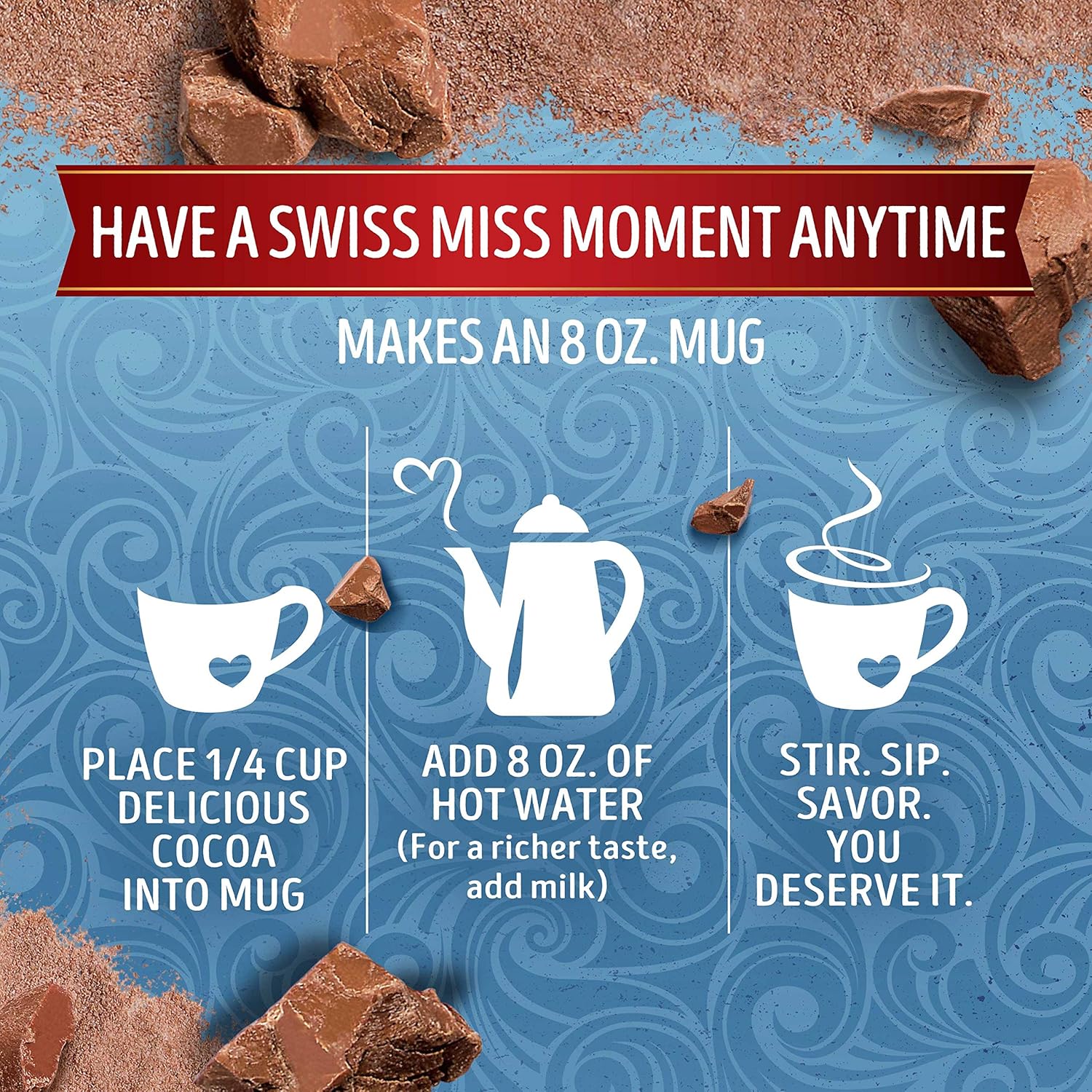 Swiss Miss Milk Chocolate Flavor Hot Cocoa Mix Canister, 38.27 oz. (Pack of 5)