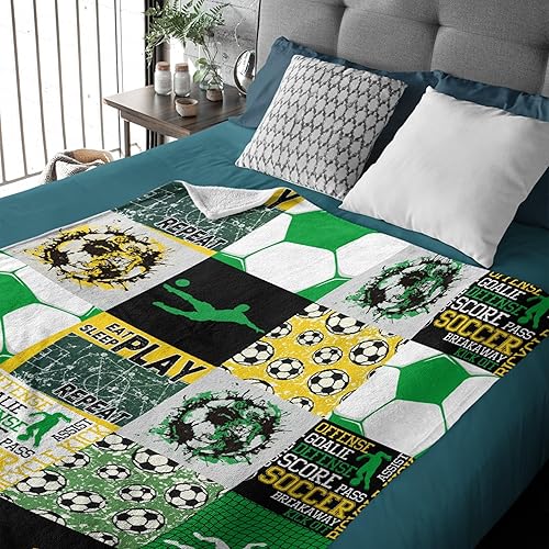 Miniatura 3 de Manta de fútbol suave y ligera, manta de franela de regalo para mujeres pequeñas, manta para cama, sofá y viaje, 50 x 40 pulgadas, S para niños