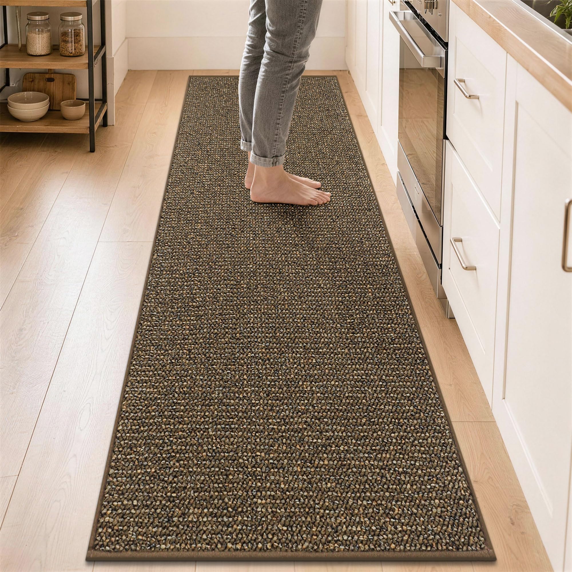 BEQHAUSE Taupe Kitchen Rugs - Non-Slip -25 BEQHAUSE Taupe Kitchen Rugs - Non-Slip -25