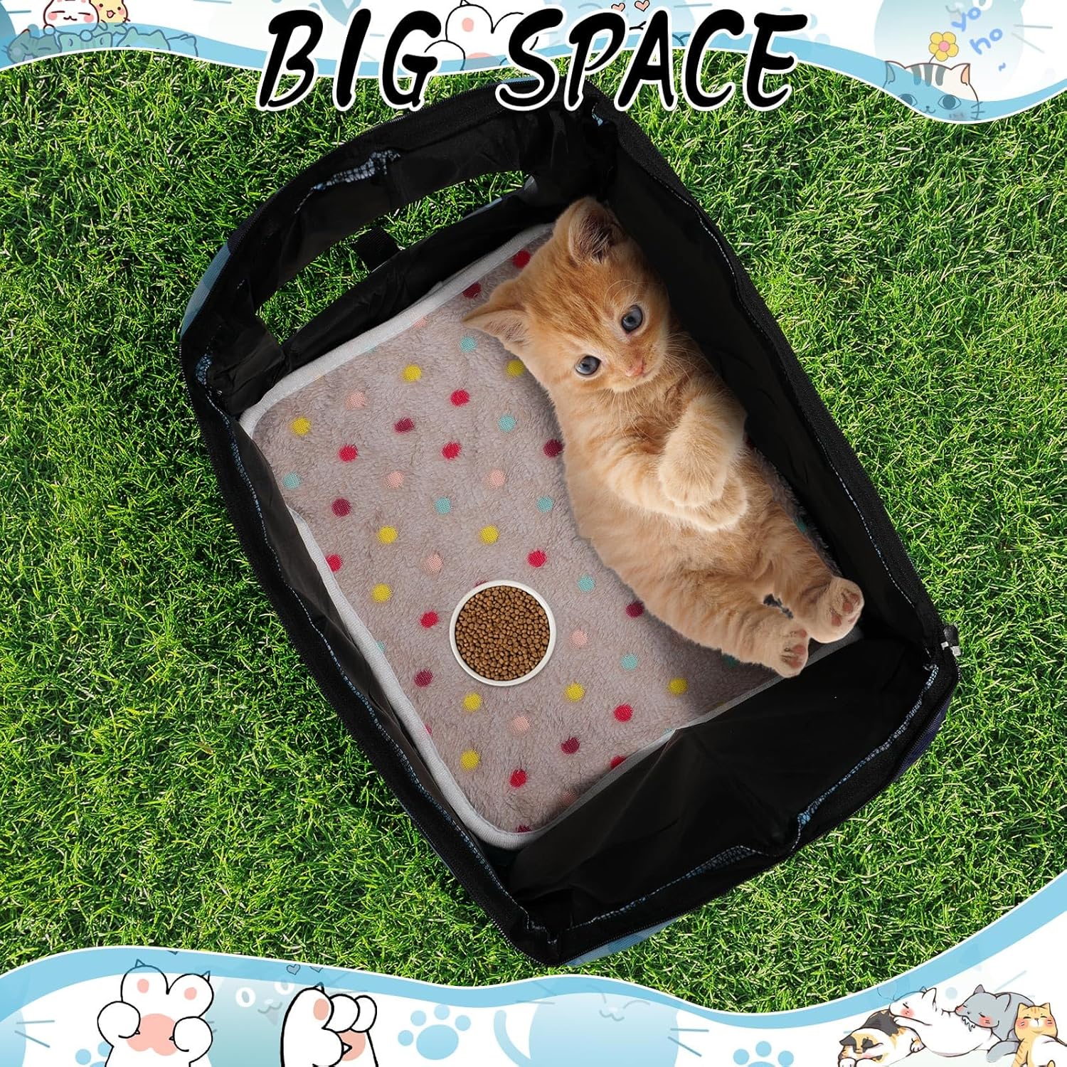 Dansydaisy 3 Set Large Insulated Stray Cats Shelter Weatherproof Cat Houses for Outdoor Winter Warm Foldable Pet Cave with Soft Blankets Animal Tent Bed for Winter Feral Puppy(Style 2,Blue)