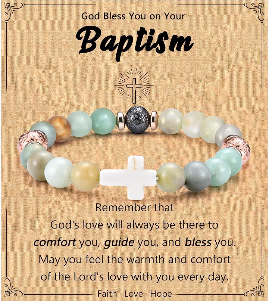 Leyung Christian Gifts for Women, Religious Rosary Cross Bracelet — 사진 1