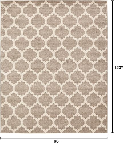 Miniatura 2 de Unique Loom Trellis Collection - Tapete estilo marroquí con diseño de celosía, color bronce (8 pies x 10 pies)