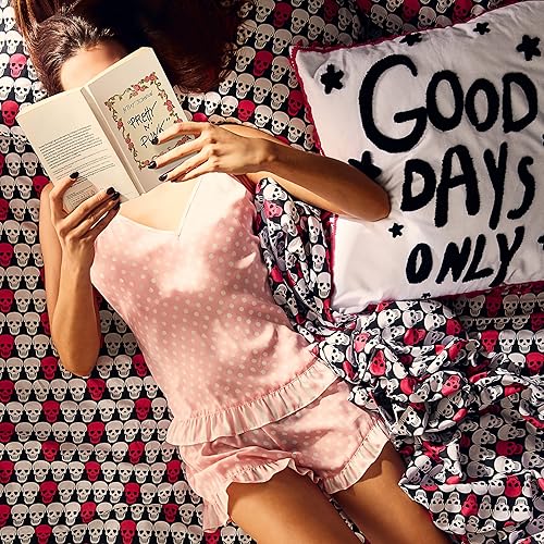 Miniatura 8 de Betsey Johnson - Sábanas de tamaño king, ropa de cama sedosa y ligera, resistente a la decoloración y a las arrugas (con rayas Wonderland Stripe,