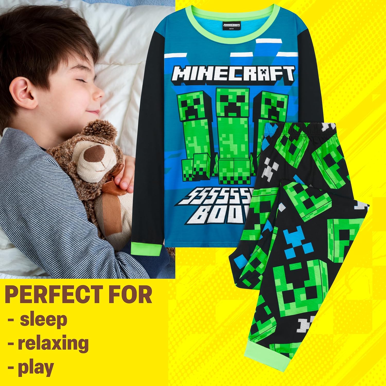 Get Trend Pajama Set for Boys, Teens Long Sleeve PJs for Kids Soft Loungewear Cozy Sleepwear Nightwear Gamer Gifts for Boys - Image 2