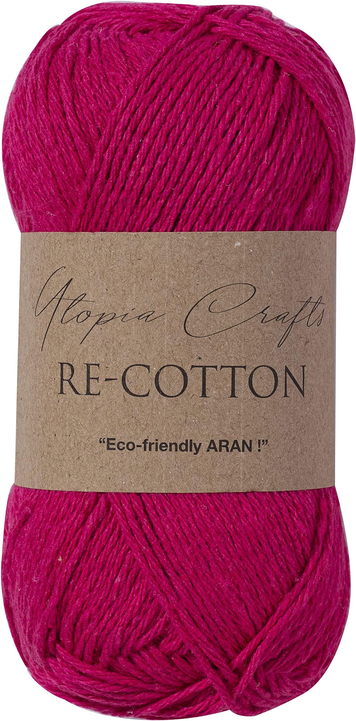 Utopia Crafts Re-Cotton Knitting Yarn, 100g (Rose Red), 5060967569250