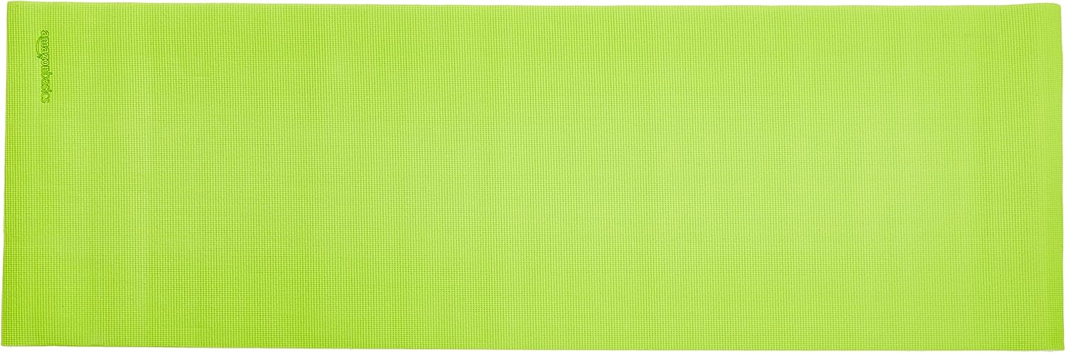 Amazon Basics 1/4-Inch Yoga and Exercise Mat with Carrying Strap, Green