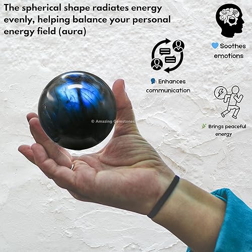 Vista 200 de Amazing Gemstone Black Tourmaline Crystal Ball with Stand - 2" Inches Crystal Sphere Meditation Balls for Witchcraft and Decorative Balls