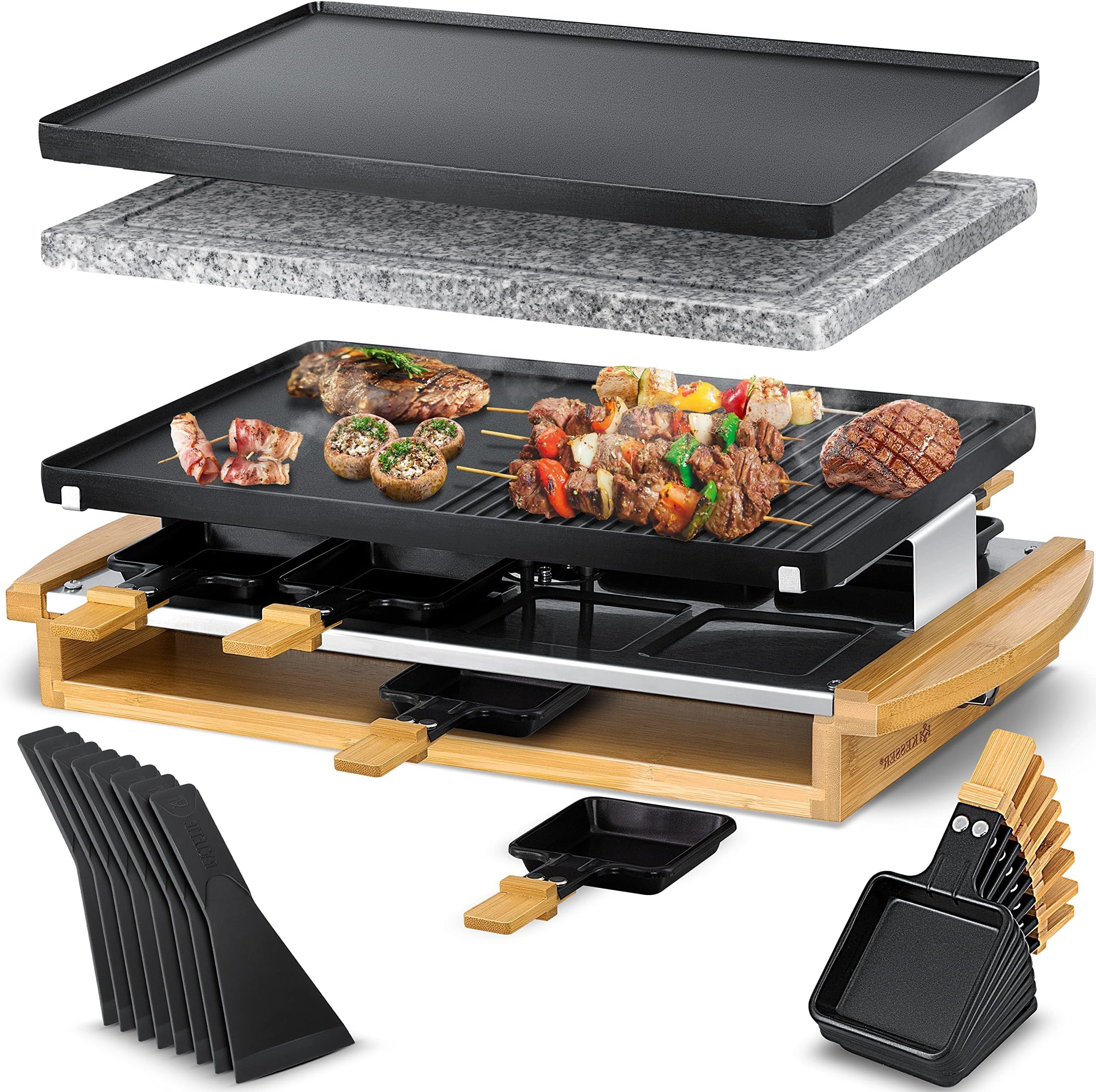 Wmf Raclette Lono 8 Personen Media Markt Amazon.de: WMF Lono Raclette Grill mit Pfännchen und Schiebern