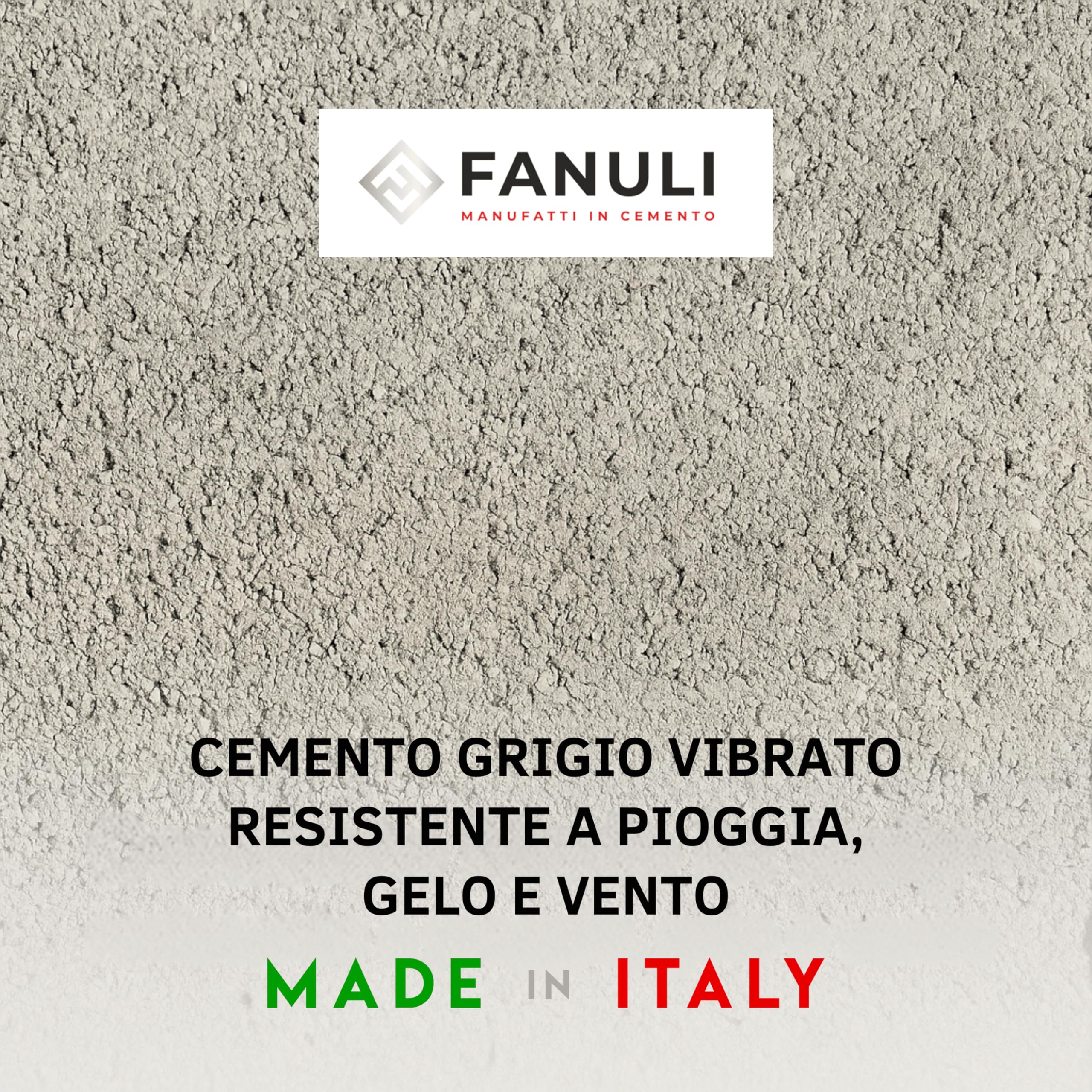 Comignolo Camino Antivento In Cemento Grigio Vibrato Varie Misure | Terminale Canna Fumaria Resistente A Pioggia, Vento E Uccelli | Copertura Fumaria Varie Misure | Made In Italy (25 cm X 25 cm)