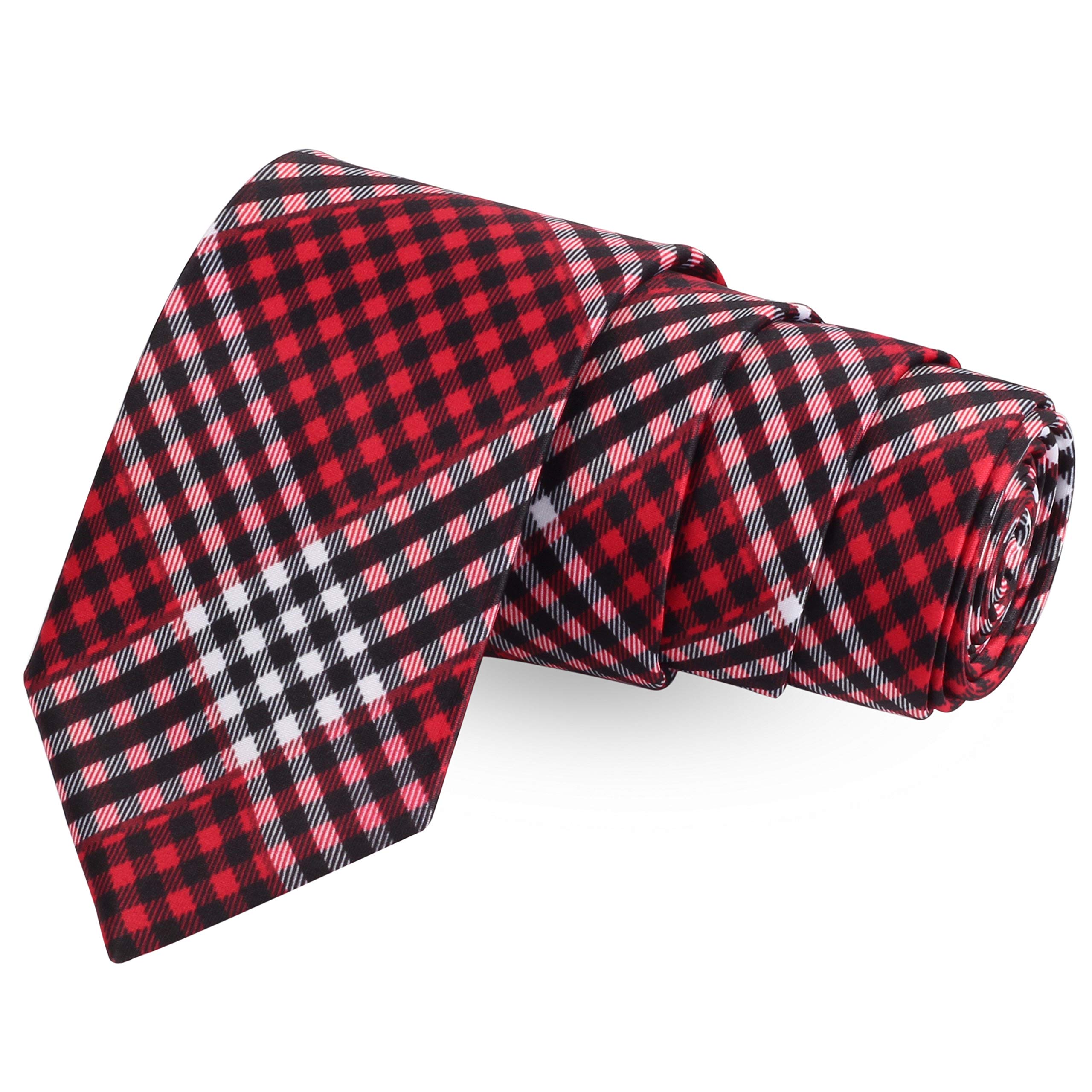 peluche The Little Checks Black Colored Microfiber Necktie For Men-picture-53