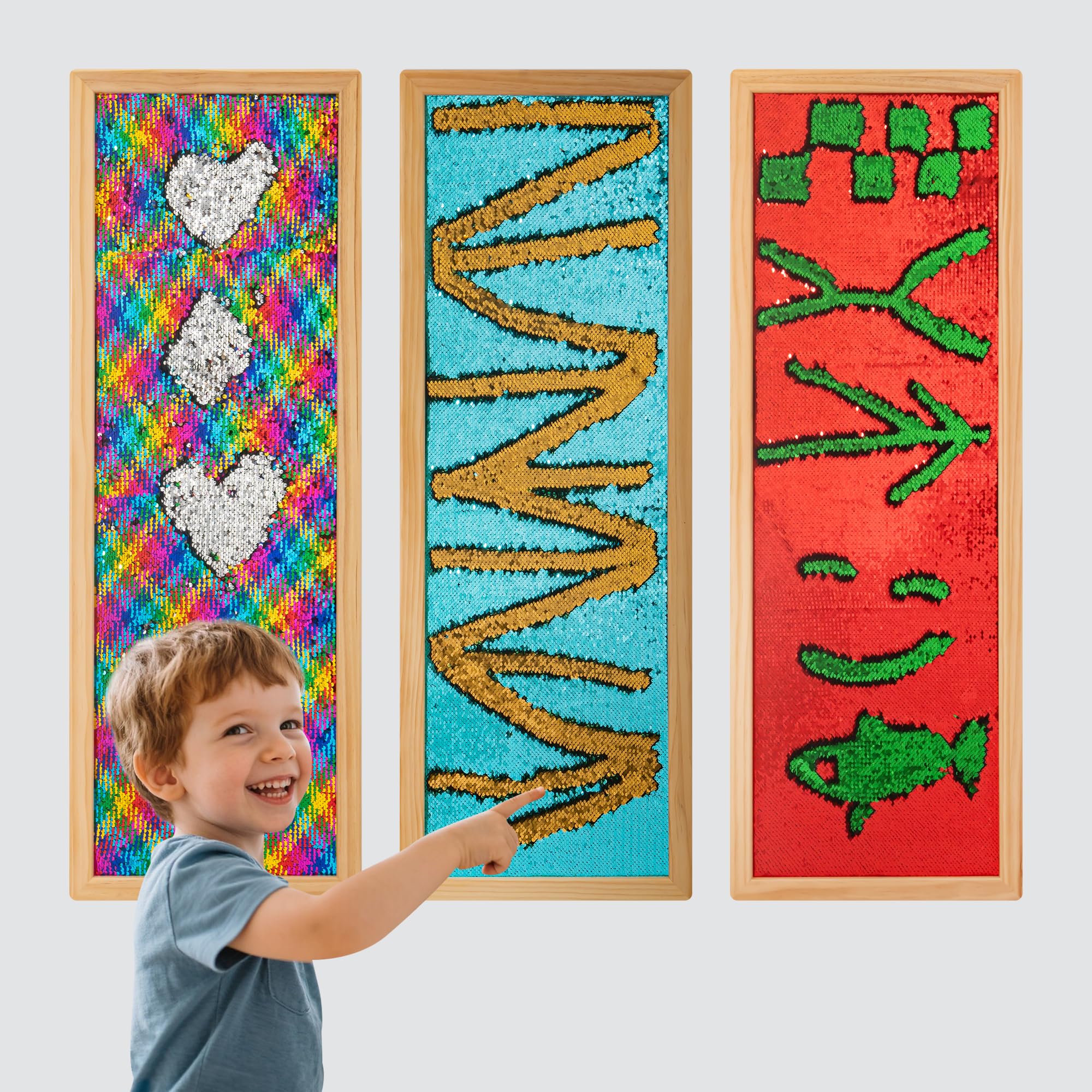 Amazon.com: Tenmind Sensory Wall Sequin Board 3-Piece Set, Color