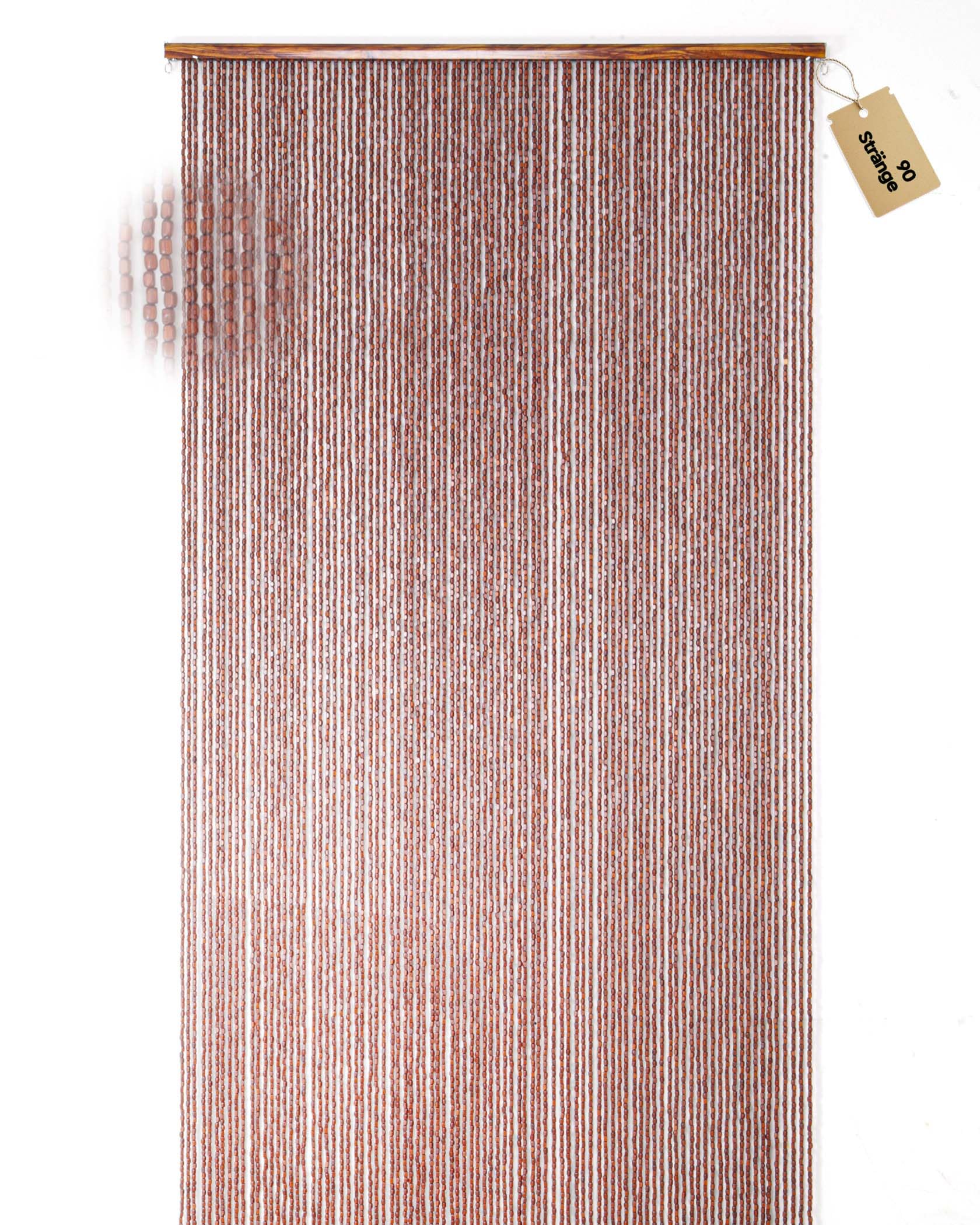 FoundGo Tenda a Perline in Legno [90x200 cm, 90 Fili] Tenda a Perline in Legno Artigianale, Tenda per Porte come Protezione contro Insetti e Mosche, Divisorio per Stanze, Balconi e Porte