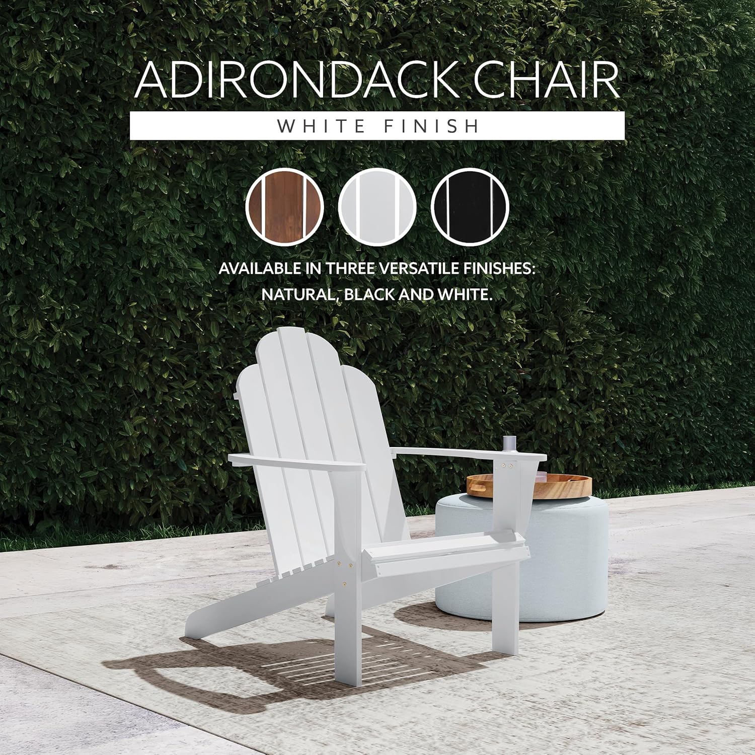 Linon Pasco White Adirondack Chair