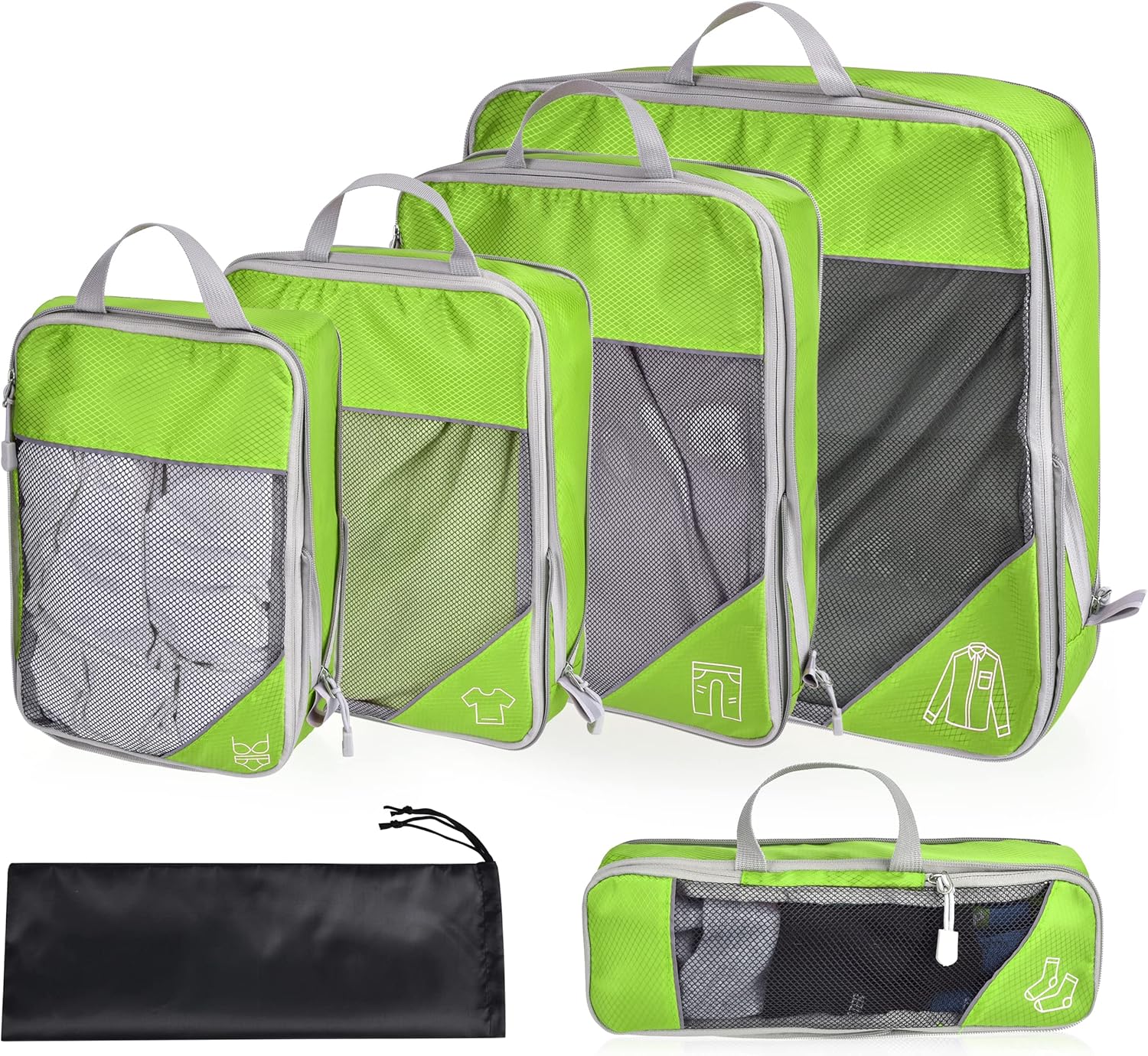 Compression Packing Cubes, ESHATO 6 Pieces Travel Luggage Organizer