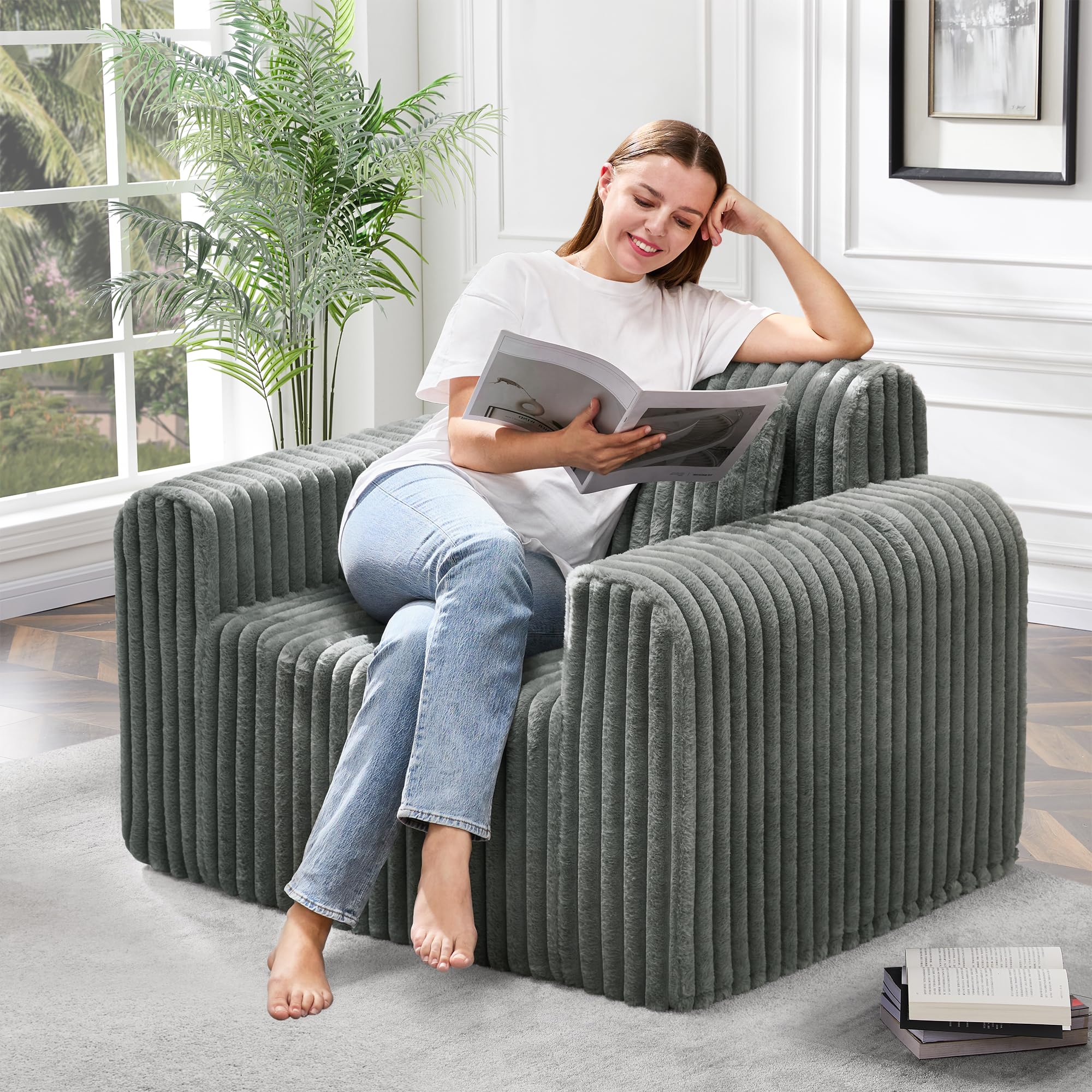 Amazon.com: Hobestluk Single Sofa Foam Couch Sofa for Small Spaces