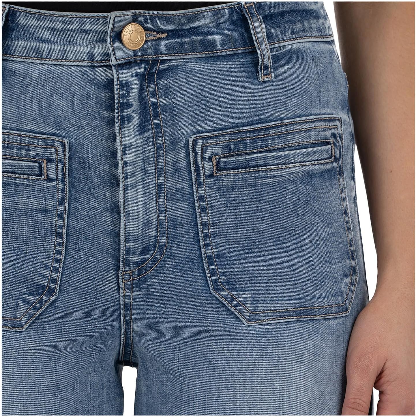 KUT from The Kloth Womens Meg High-Rise Wide Leg Patch Pocket - Image 4