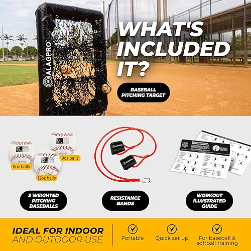 Miniatura 4 de ALAGPRO Red de Lanzamiento de Bolsillo con 9 Agujeros Objetivo de Lanzamiento Zona de Strike para Lanzadores de Béisbol y Sóftbol - Ayuda de