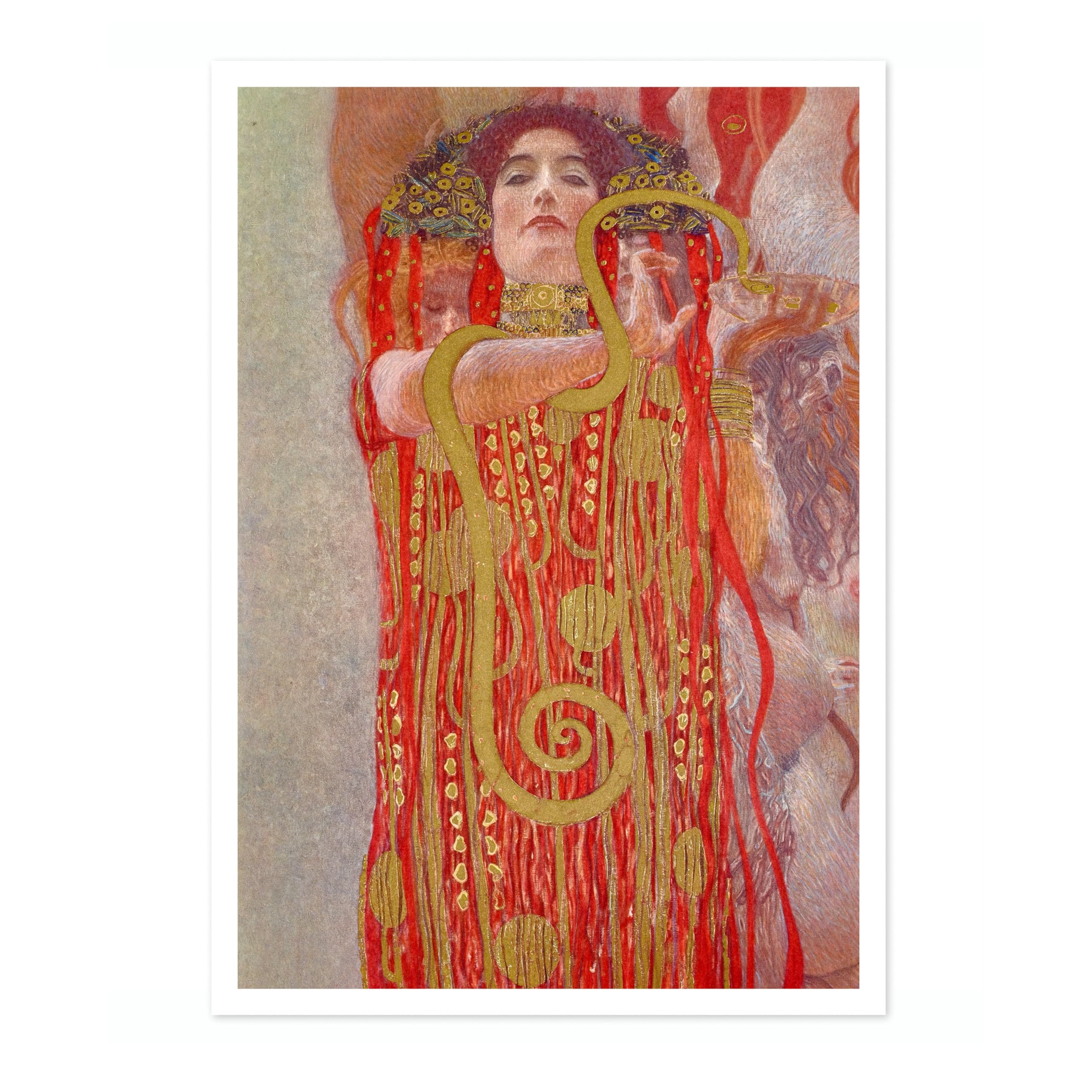 Animato Hygieia Gustav Klimt Poster, Classic Famous Oil Painting Print, Modern Art Nouveau Wall Art Home Decor, Archival Matte, A4 (Print Only) - 29.7x21cm