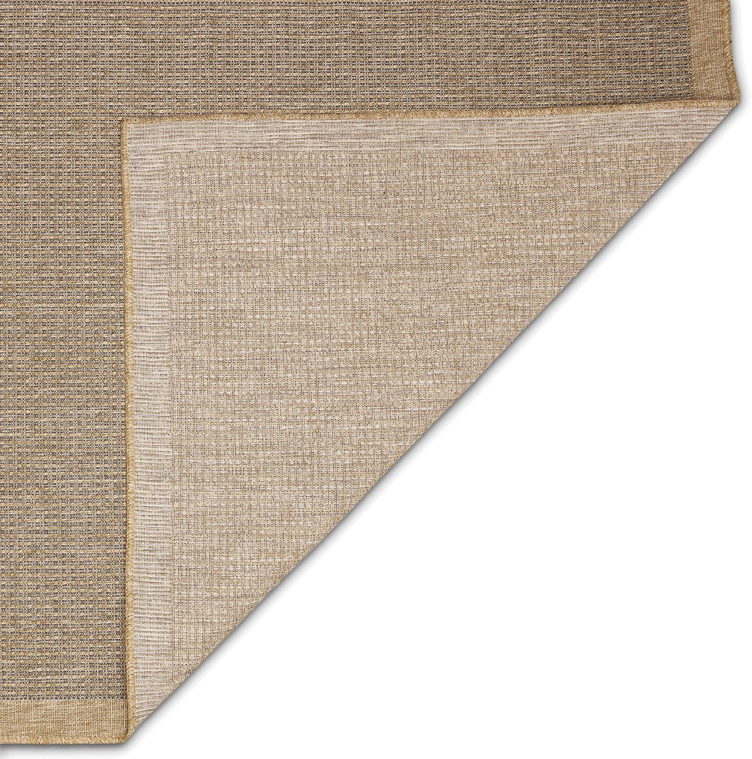 Liora Manne Sahara Indoor/Outdoor Power Loomed Synthetic Blend Low Profile Area Rug - Traditional Border Casual Accent (Texture Border Navy) (1'11" x 7'6")