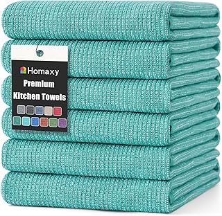 Homaxy Premium Kitchen Towels(18”x 28”, 6 Pack), Large Cotton Kitchen Ha...