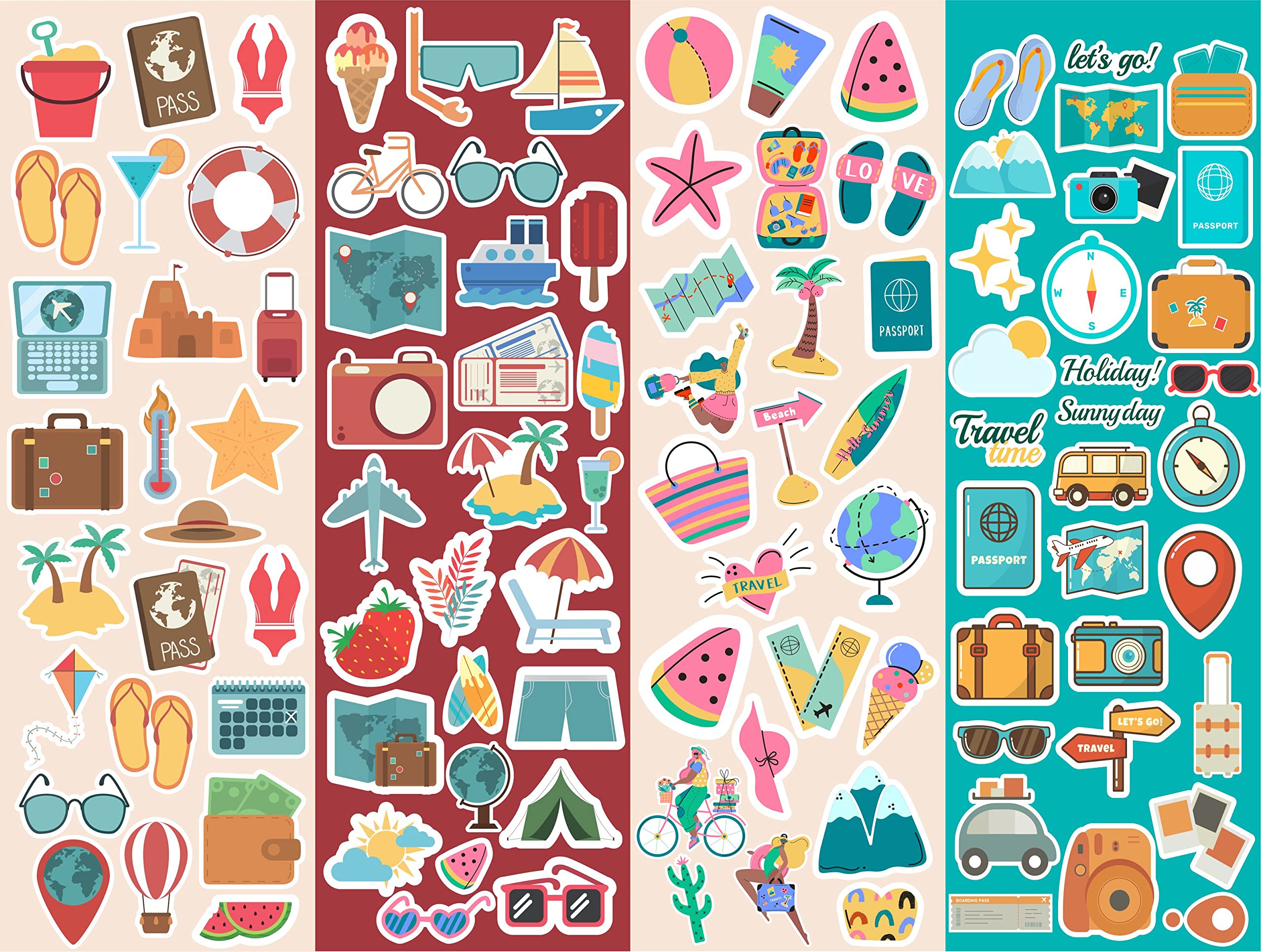 ISEE 360® Set of Travel Theme Scrapbook Sticker for DIY Notebooks Diary Journal Laptop Mobiles Decorative Vinyl Printed Stickers (A4 Size) (B0B1DX4CR9) Amazon Price History, Amazon Price Tracker
