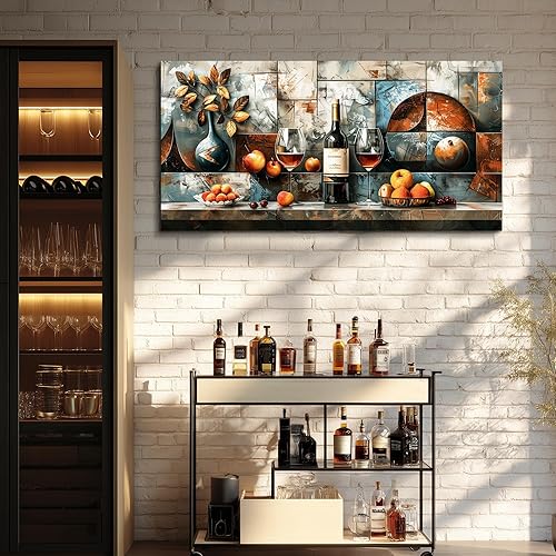 Miniatura 3 de hyidecorart Arte de pared grande para cocina, decoración de pared para sala de estar, comedor, decoración de bodegón, copa de vino, impresiones en