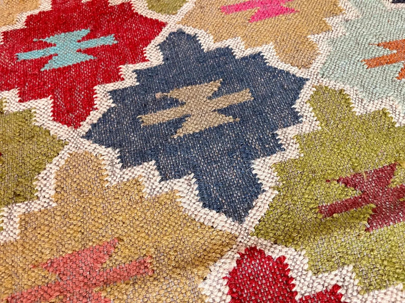 Tapis durable en laine naturelle et jute fait à la main pour salon, chambre à coucher, salle à manger, couloir, 90 x 300 cm