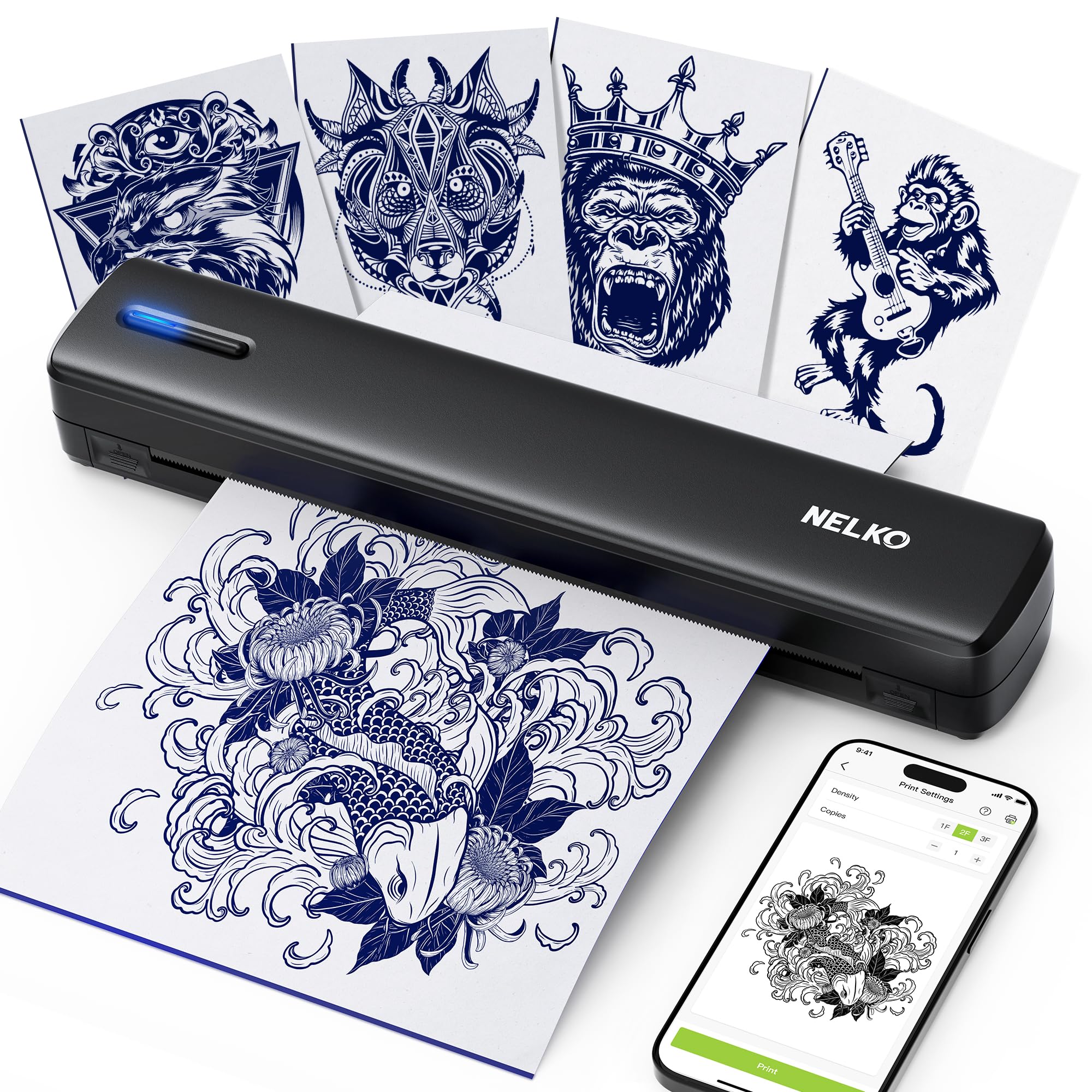 Nelko D810 Wireless Tattoo Stencil Printer with 10 Papers