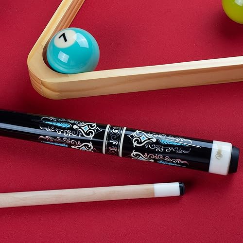 Miniatura 6 de Taco de Billar, Eje de Baja Desviación Tacos de Billar con Estuche Rígido, Palos de Mesa de Billar Tacos, 19-21 oz Taco de Billar