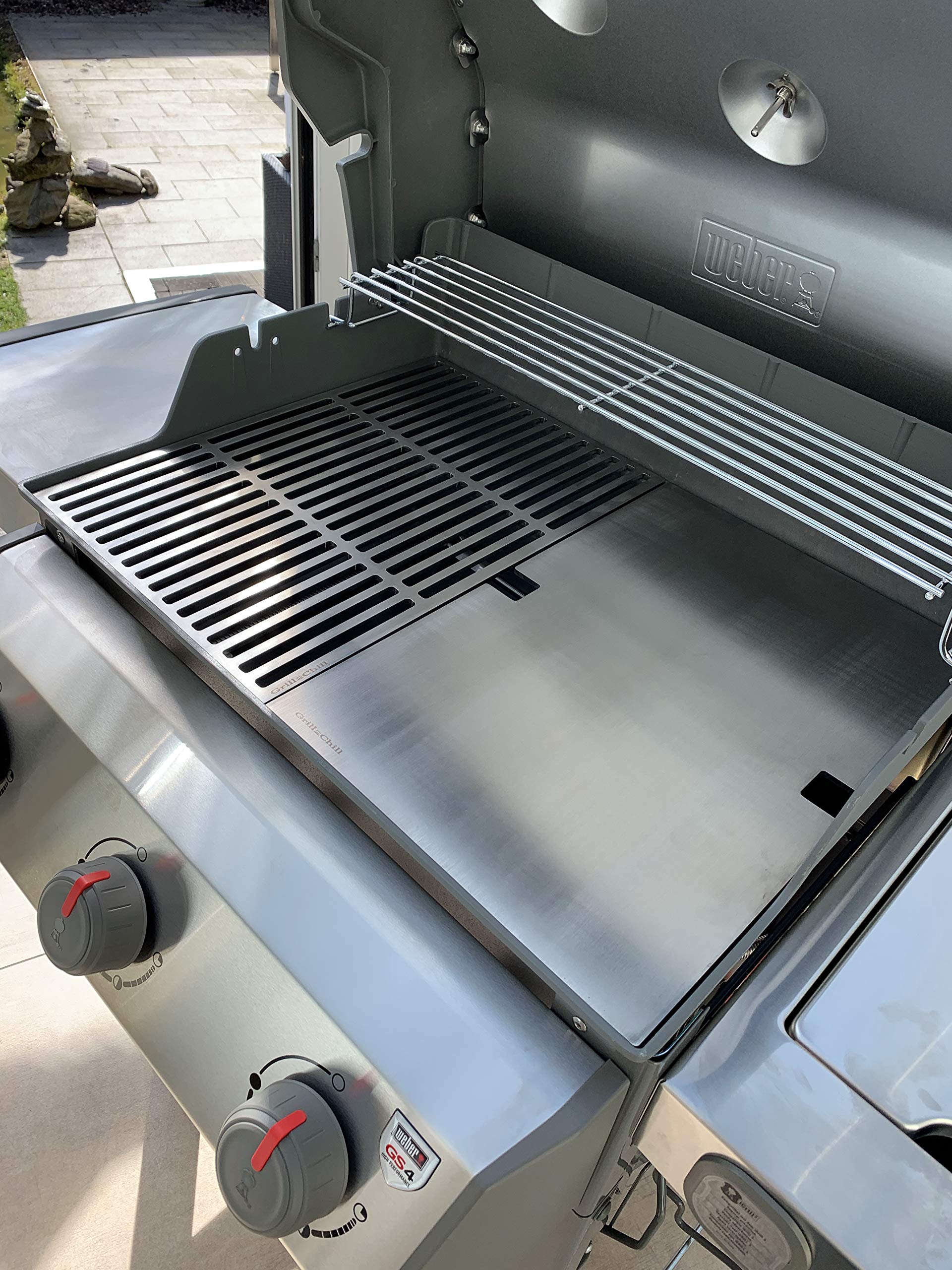 Ruszt do grillowania + płyta grillowa połączenie stali nierdzewnej V2A ruszt zastępczy pasuje do Grills Weber Spirit E-310 / E-315 / E-320 / E-325 / S-330 / E-335 + Spirit II GBS E-320 / S-320 / E 310