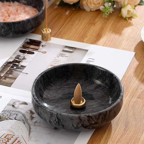 Miniatura 7 de Soporte de incienso 6 en 1, quemador de incienso de mármol, soporte de incienso para palos e incienso de reflujo, palos de salvia, soporte de palo,