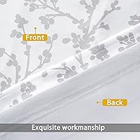 Vista 4 de DriftAway Cenefas opacas de 18 pulgadas gris y blanco para ventanas, dormitorio, sala de estar, bolsillo para cortinero, árbol de granja, rama