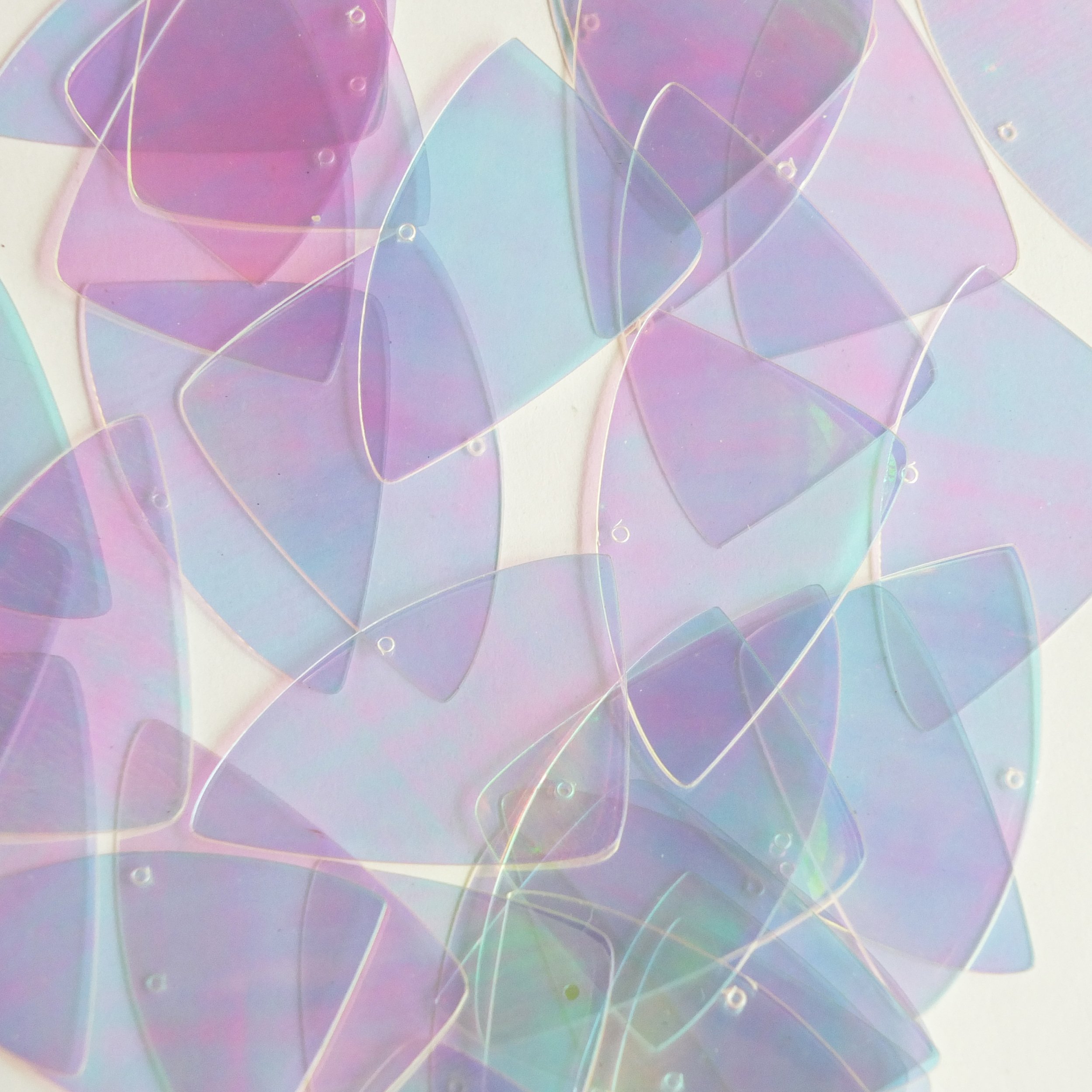 Fishscale Fin Sequin 1.5" Crystal Crystallina Iris Mirror Iridescent Loose Couture Paillettes