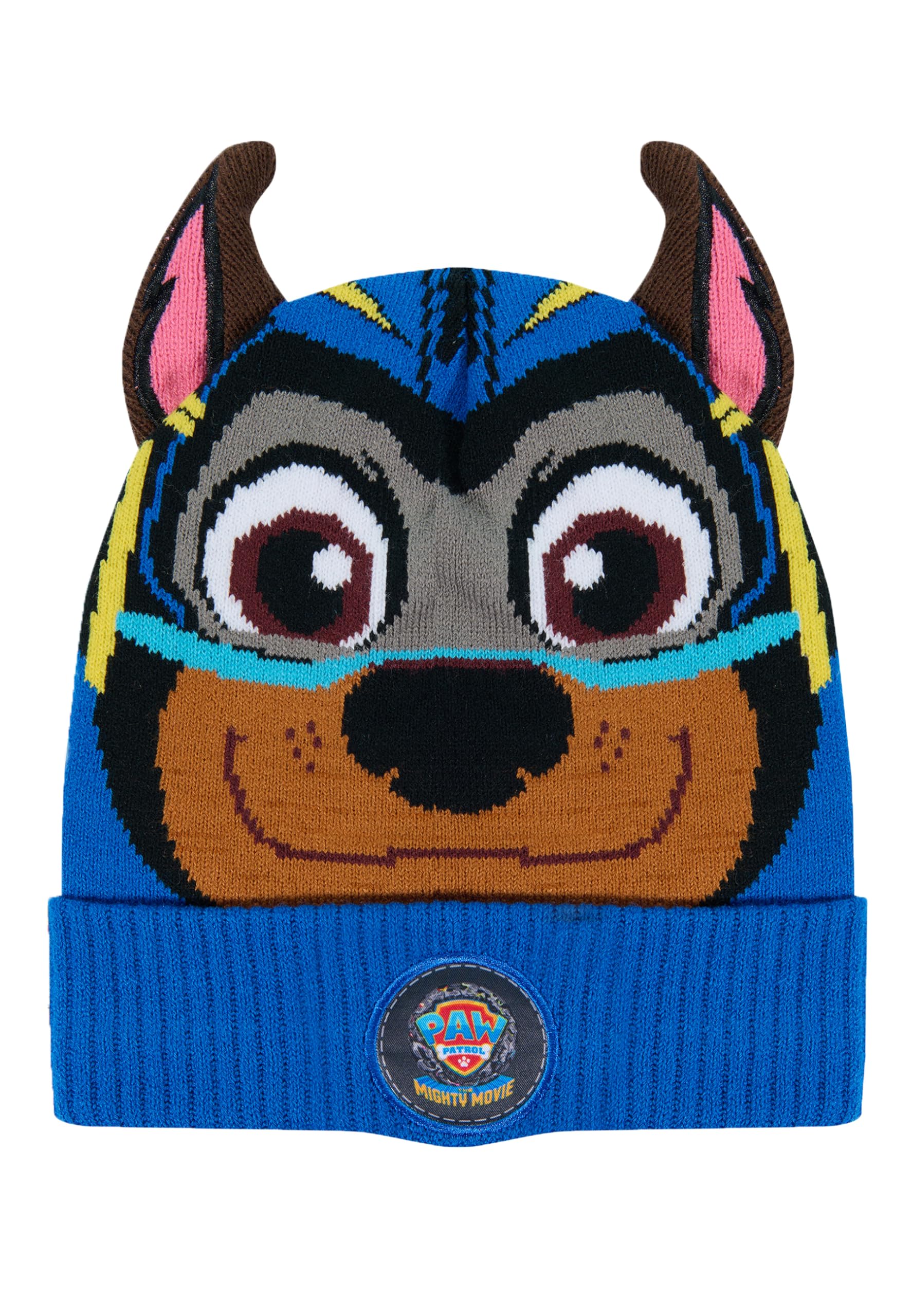 ONOMATO! Paw Patrol Chase Kids Boys Beanie Winter Hat with Ears, Blue, One Size