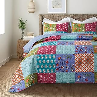 SLPR All is Bright 3-Piece Quilt Set – Queen Size with 2 Shams, Summer L...