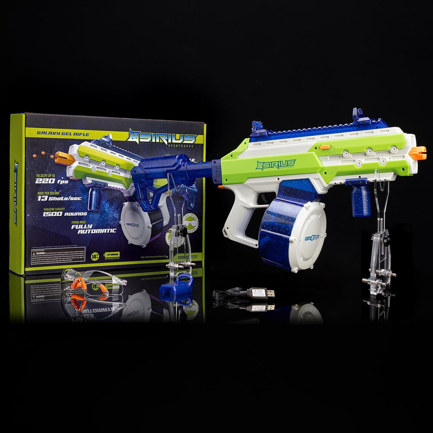 Amazon.com: CosmoXtoys Sirius XL Gel Blaster Gun 220FPS Blue