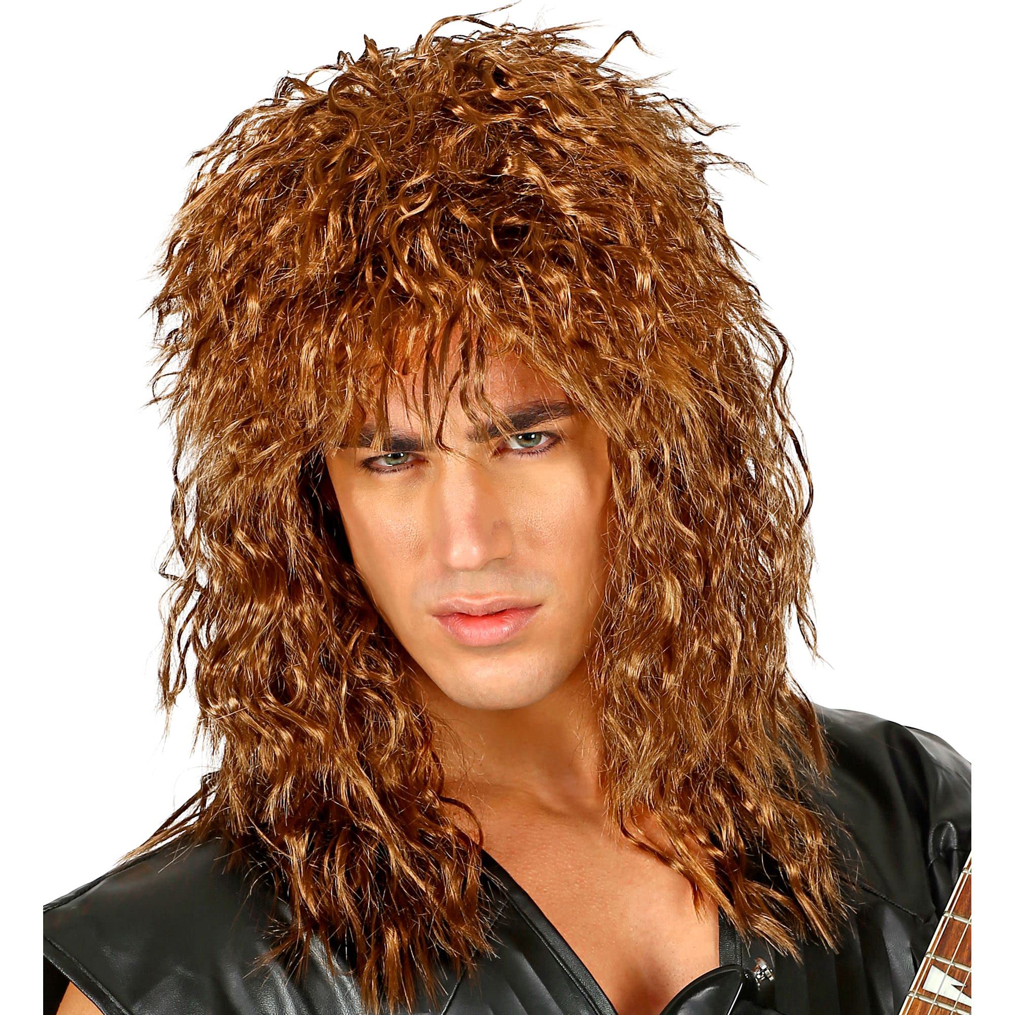 Widmann 00657 80s Rocker Wig, Men, Brown, One Size