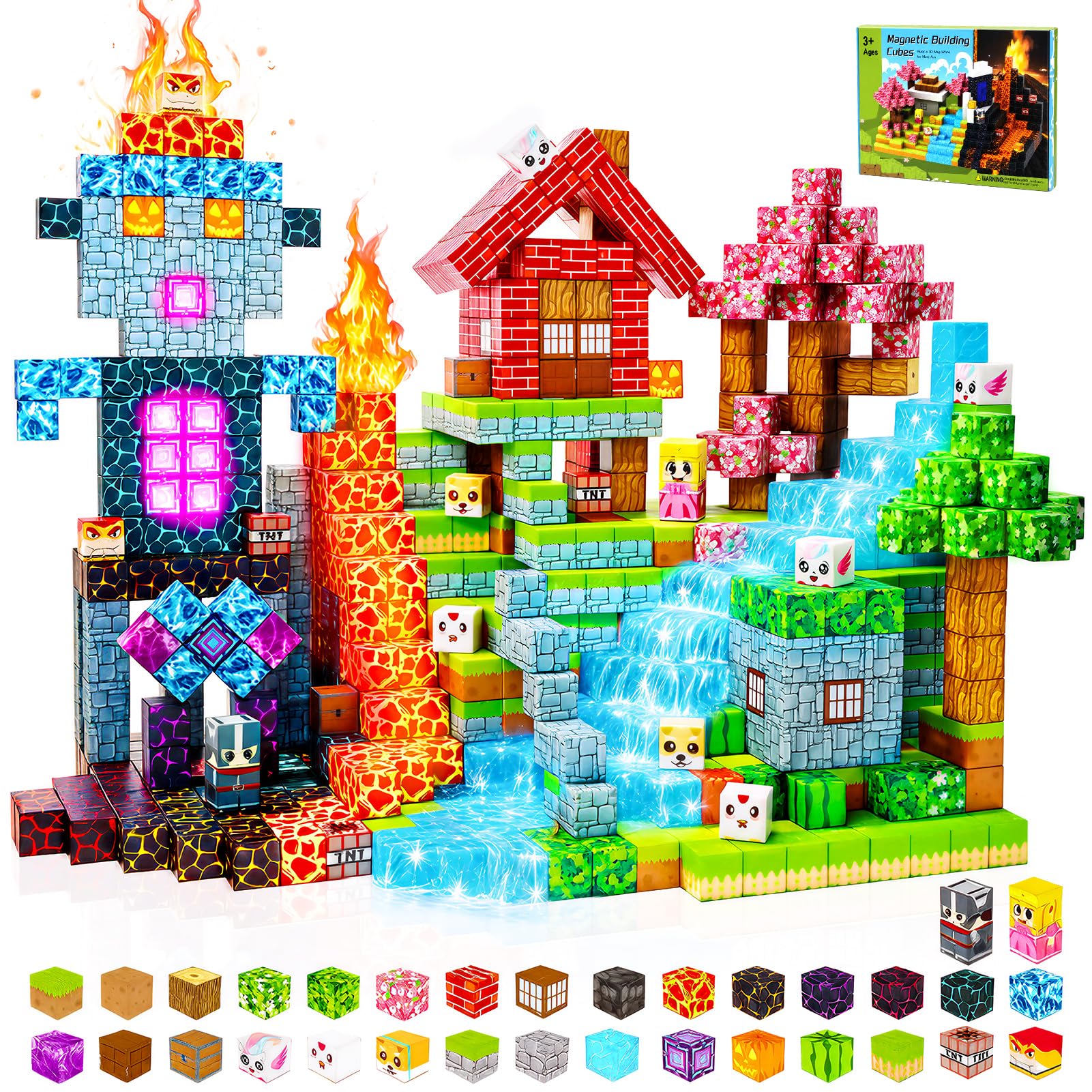 MOVEONSTEP Magnetic Building Blocks 150 PCS, Magnetic Cube Construction Toy
