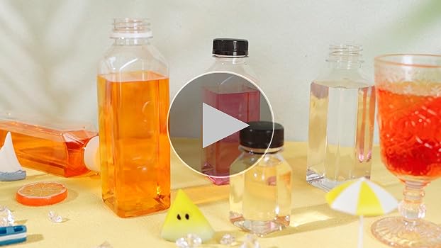Amazon.com: Xinnun 200 Pcs Plastic Juice Bottles with Caps