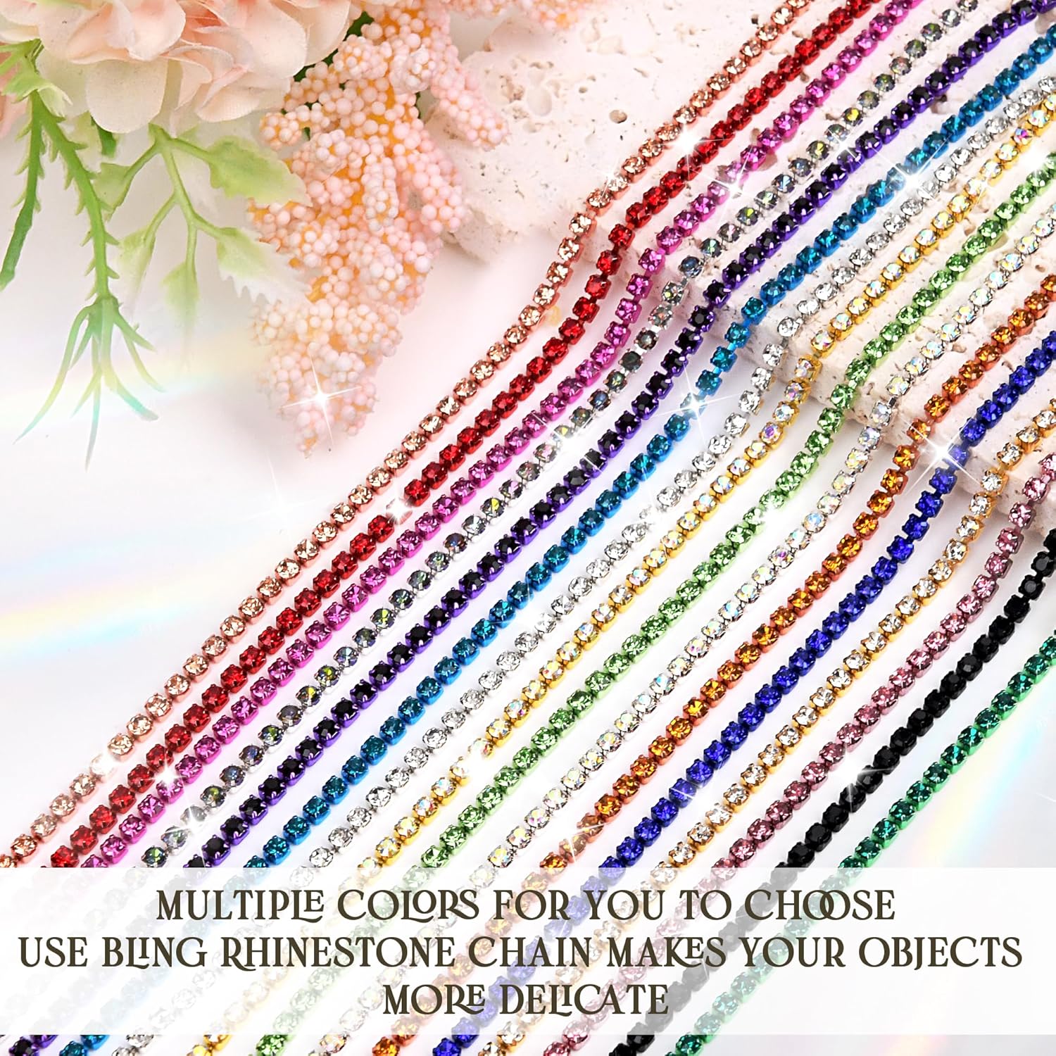 10 Yards Rhinestone Chain, SS12/3mm Crystal Rhinestones Close Chain Trim, Bling Diamond Cup Chain for Jewelry Clothing Shoes Wedding Party Decoration(Red)