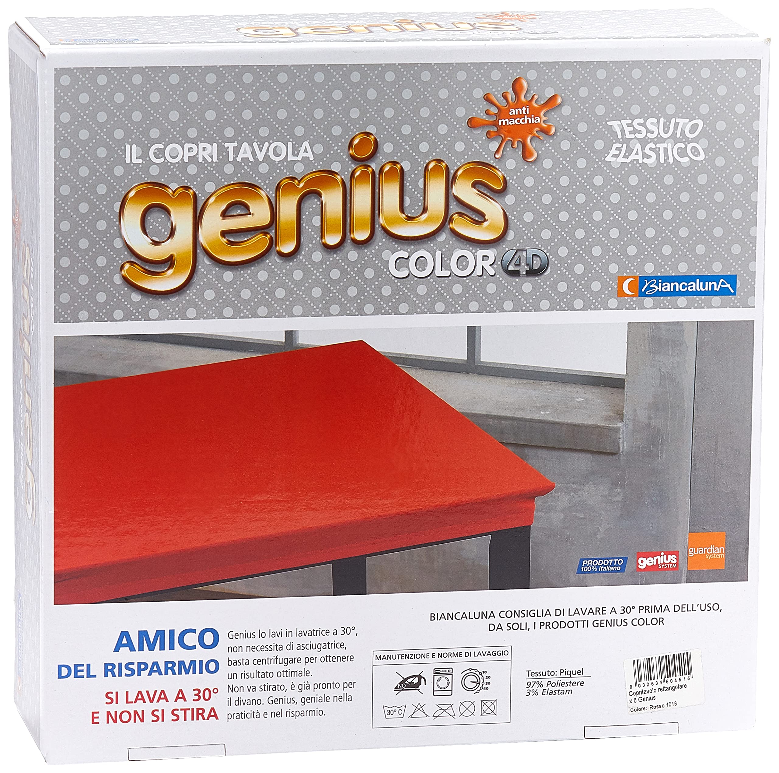 BIANCALUNA Table Cover 6 posti red