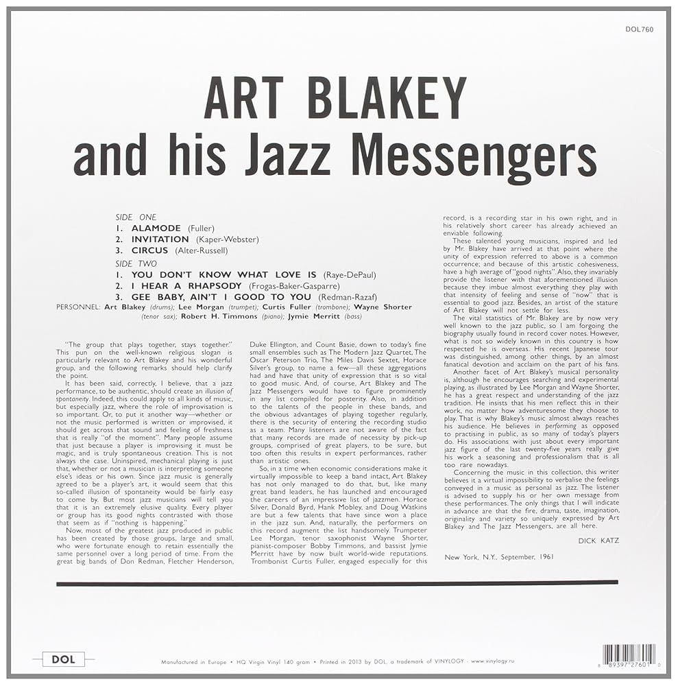 Art Blakey & His Jazz Messengers (Vinyl): Blakey, Art