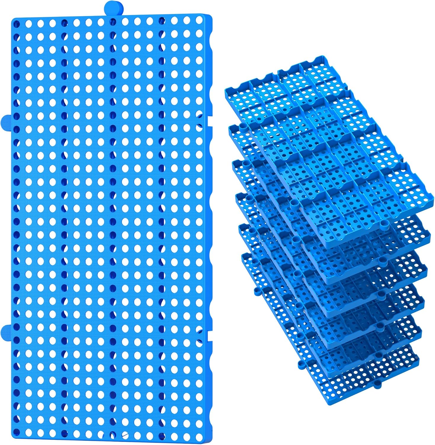 6 Packs Lightweight Plastic Pallets for Basement Storage, 23.6 x 11.8 x 1.18 Small Stage Platform for Garage, Basement, Attic Flooring