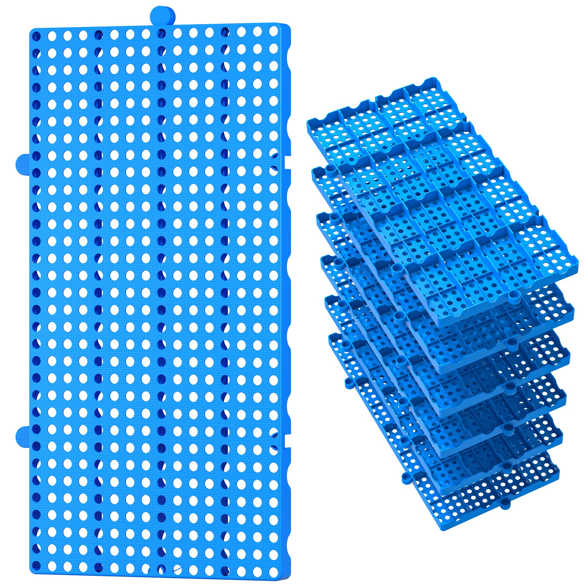 6 Packs Lightweight Plastic Pallets for Basement Storage, 23.6