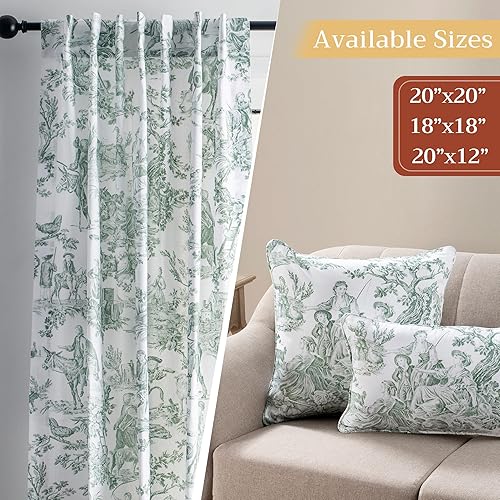 Miniatura 6 de Maison d' Hermine Fundas de almohada decorativas de 20 x 20 pulgadas, cuadradas, 100% algodón, con cremallera invisible para sofá, silla, sofá,