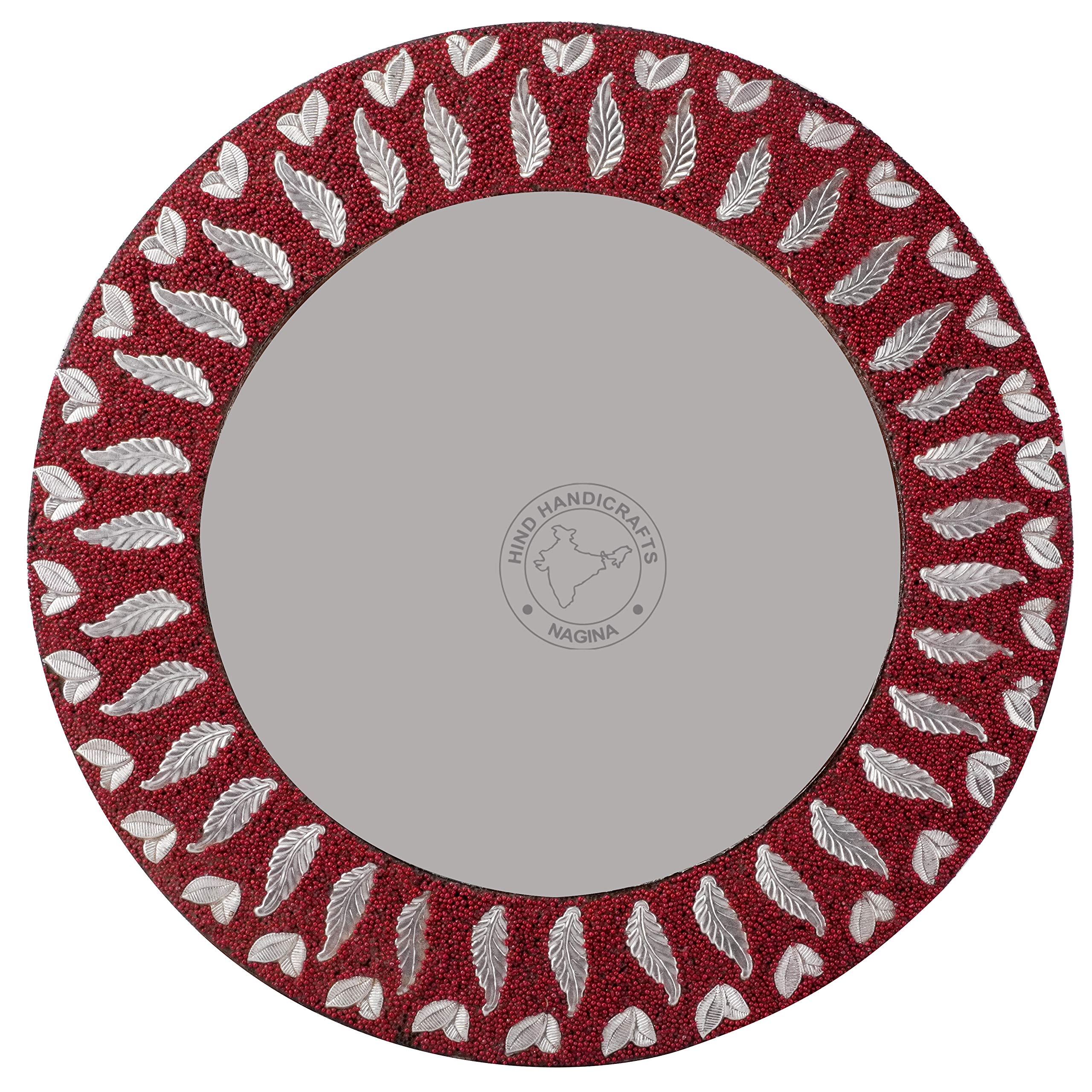 Miroir rond en métal de qualité supérieure au design marron rustique
