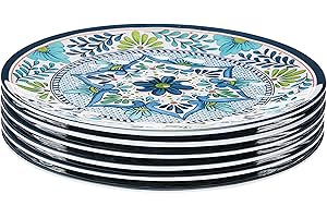 Talavera Melamine Dinner Plates: Vibrant Outdoor Dining