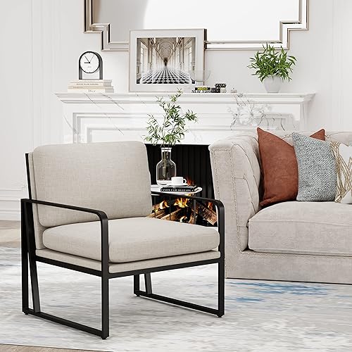 Miniatura 24 de Andeworld Juego de 2 sillas decorativas de terciopelo, sillones de sala de estar de mediados de siglo, sofá moderno tapizado con patas doradas de