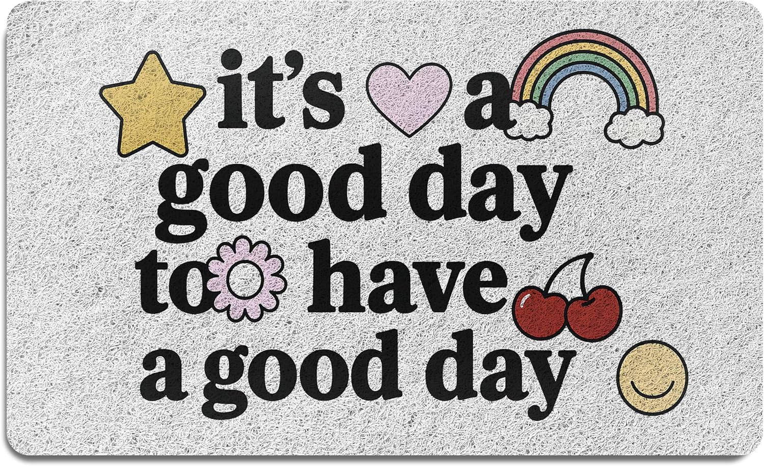 Cute Inspirational Rainbow Door Mat, It's a Good Day to Have a Good Day Motivational Welcome Doormat for Porch Entryway Entrance Front Door, Positive Gifts Welcome Mat Outside, 17x30 Inch